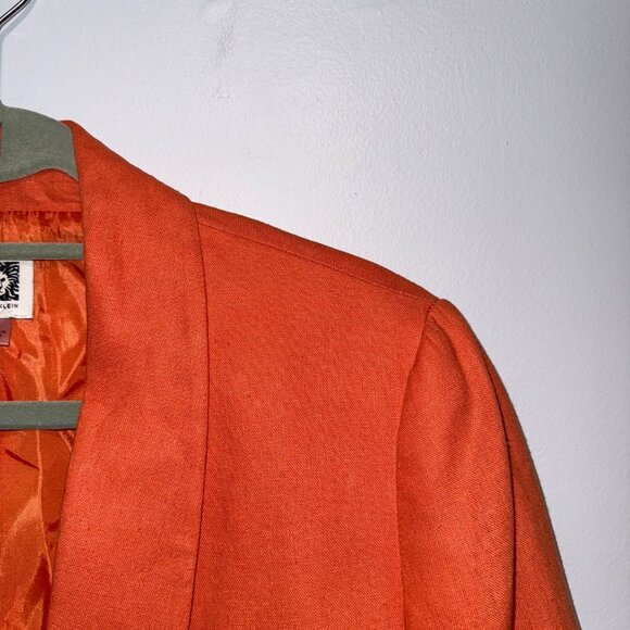 Anne Klein Womens Orange Blazer Jacket Size M - Picture 2 of 9